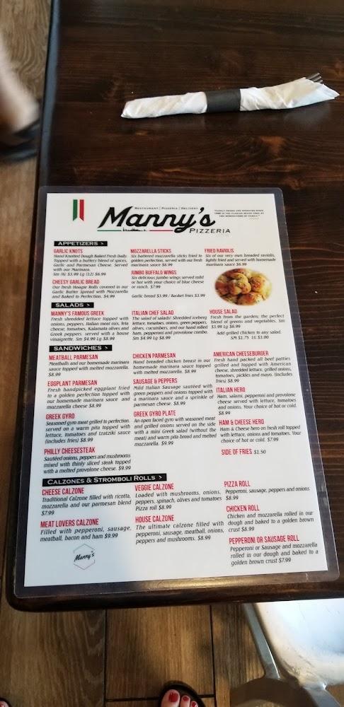 Manny's Pizzeria & Restaurant Menu image 3