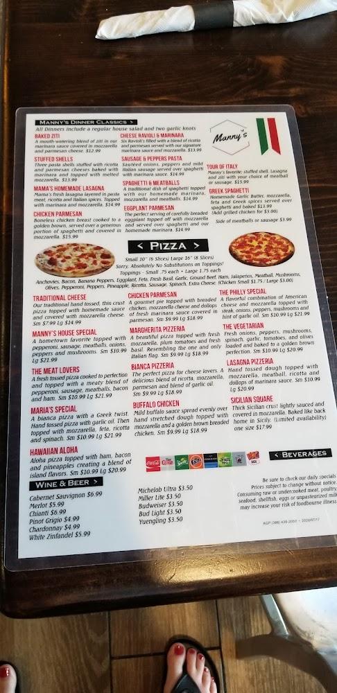 Manny's Pizzeria & Restaurant Menu image 4